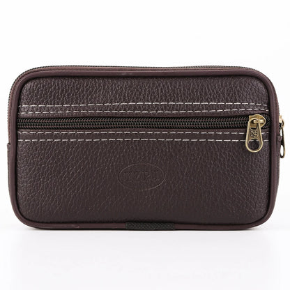 Male Pure Color Mobile Phone Holder Zipper Outdoor Jogging Sports Running Bag Double Layers Card Holder Soft Waist Packs