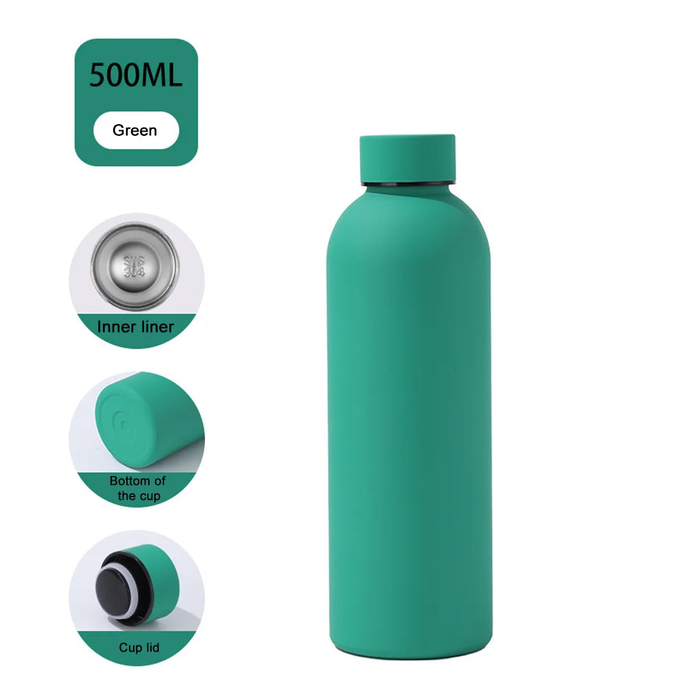 Thermos Bottle Stainless Steel Thermal Water Bottle Cup Thermal Coffee Mug Insulated Vacuum Tumbler Rubber Paint Sports Kettle